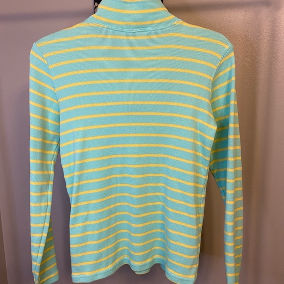 L.L. Bean quarter zip up striped sweater - Picture 6 of 9